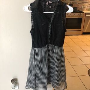 black and white dress